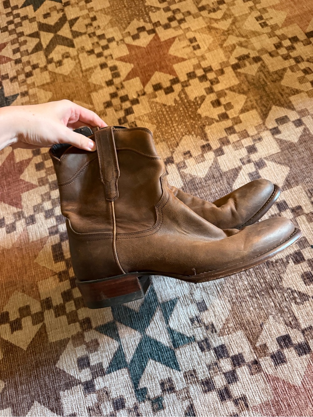Men’s Tecovas The Dean in Cafe Goat Leather Size 10